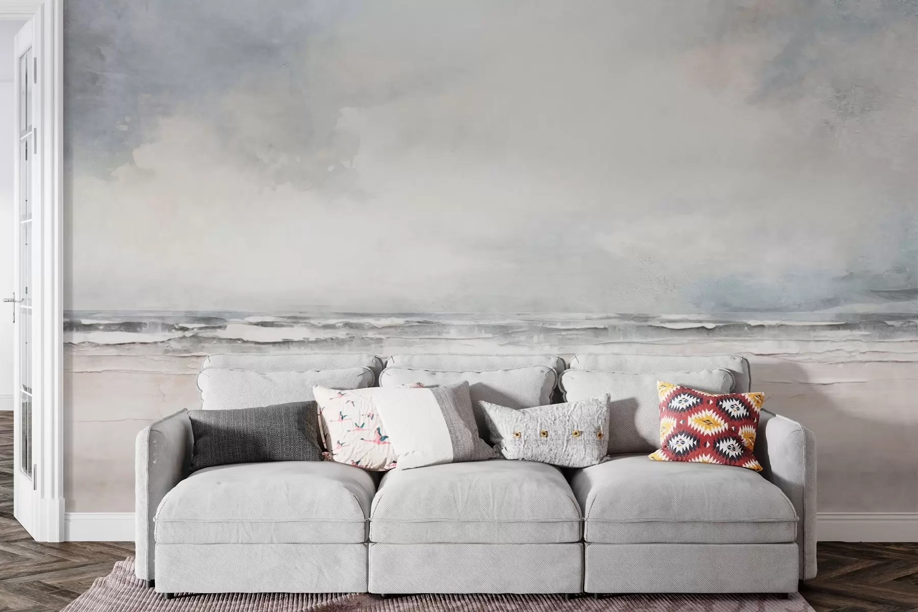 Valokuvatapetti Abstrakti horisontti taivaan ja meren kohtaaminen w03441