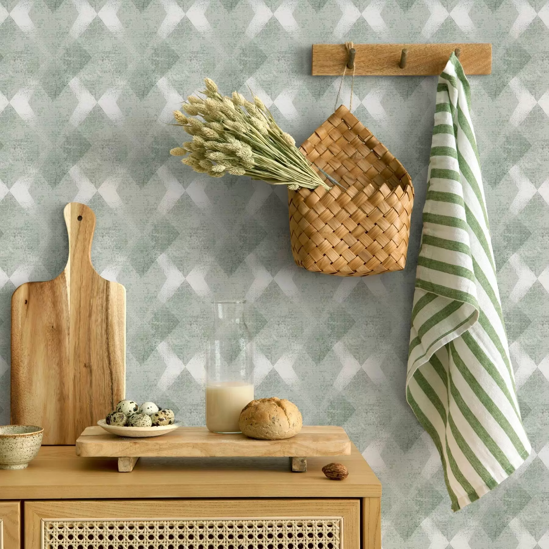 Valokuvatapetti Rombit vihreissä väreissä a00007v2