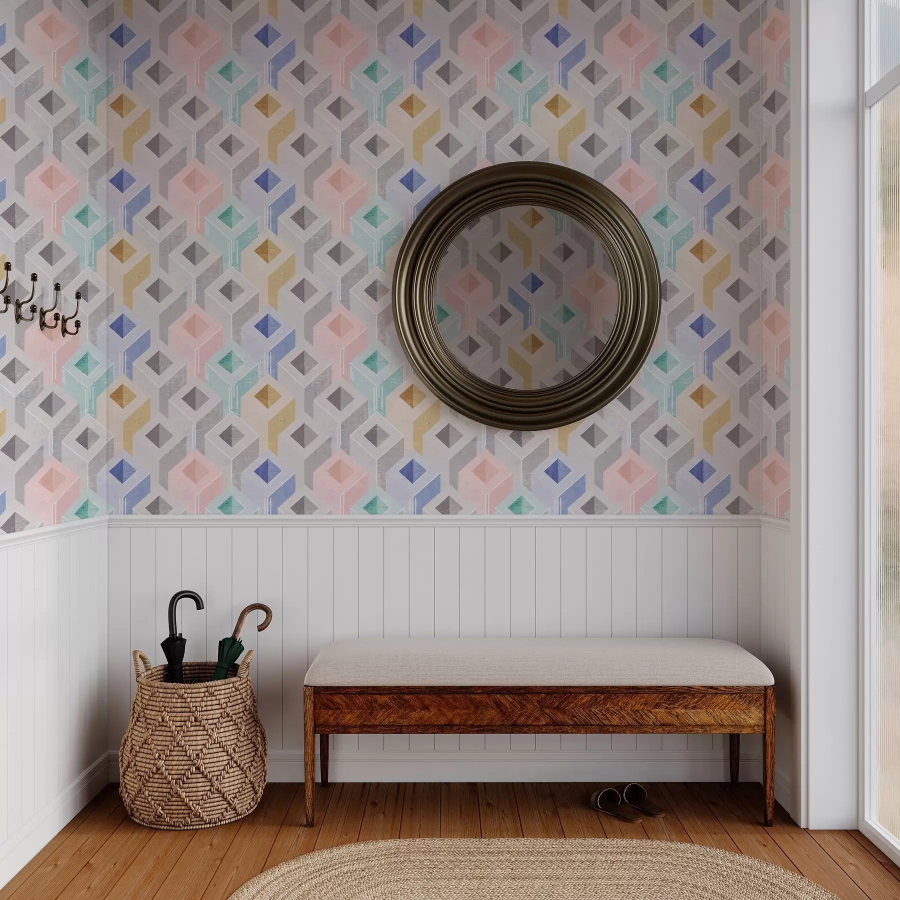 Valokuvatapetti Moniväriset parallelepipedit a00008