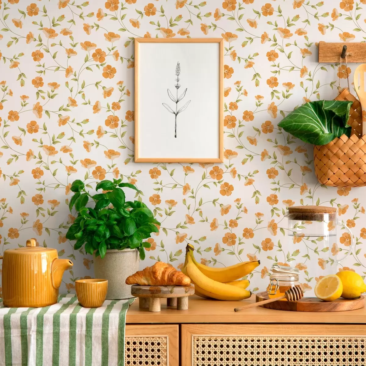 Taustakuva Oranssit kukat valkoisella taustalla a00015