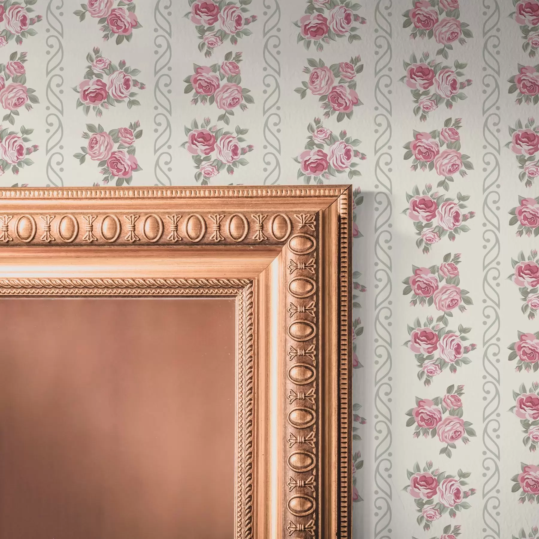 Valokuvatapetti Pystysuorat raidat ruusuja a00028