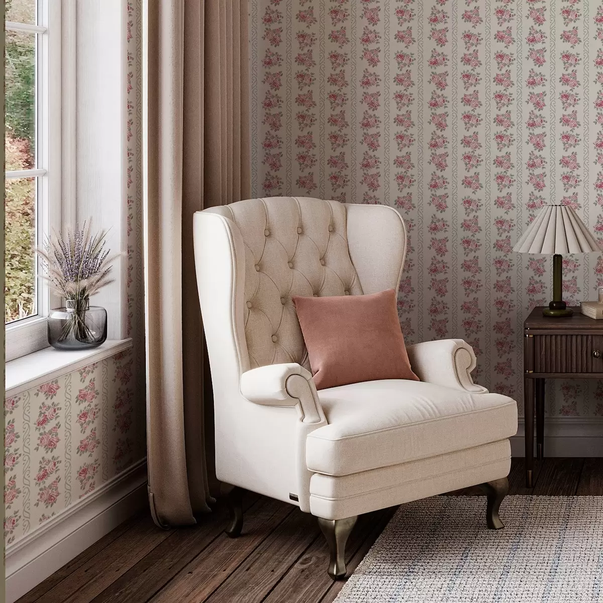 Taustakuva Pystysuorat raidat ruusuja a00028