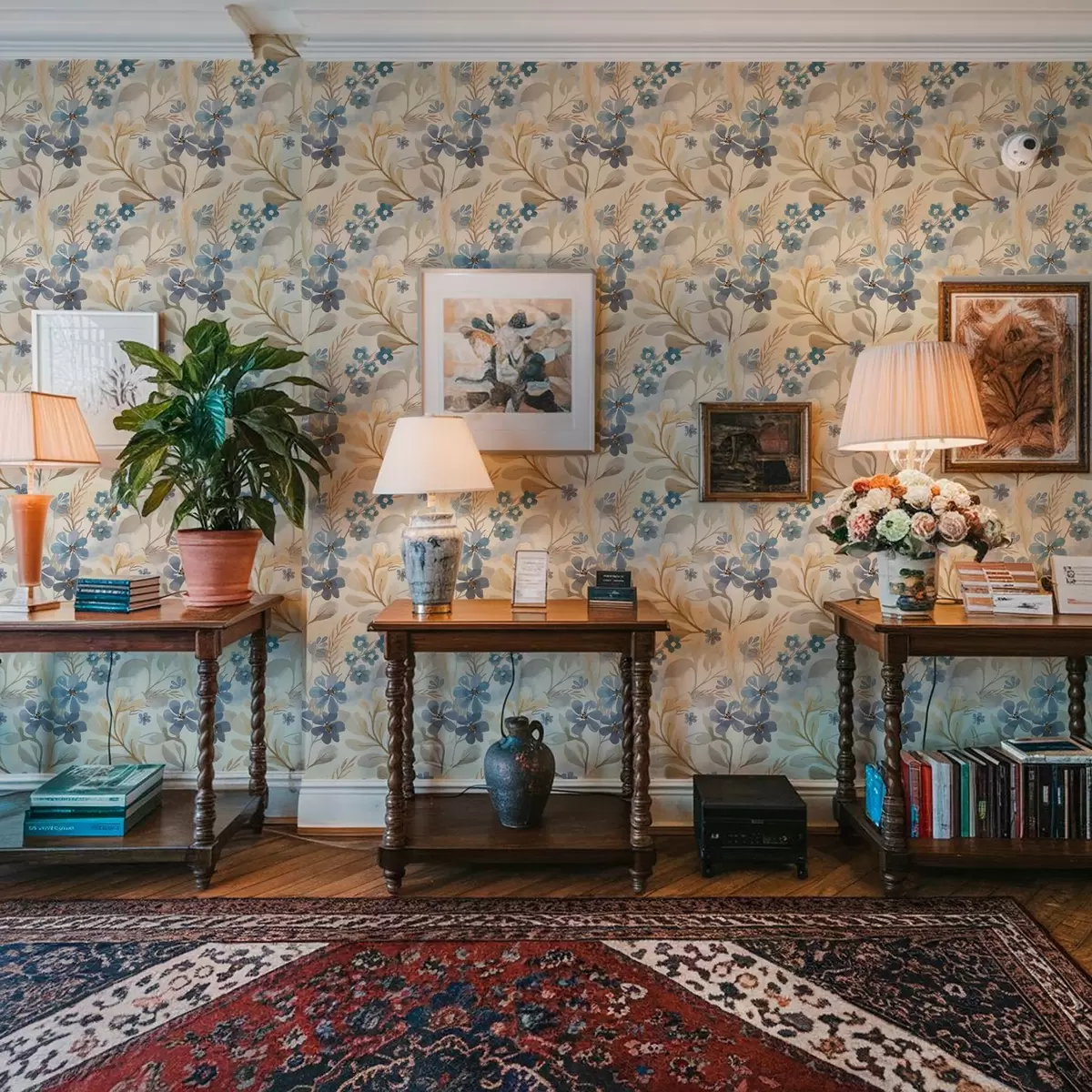 Taustakuva Herkät kukat ja lehdet akvarellityyliin a00042