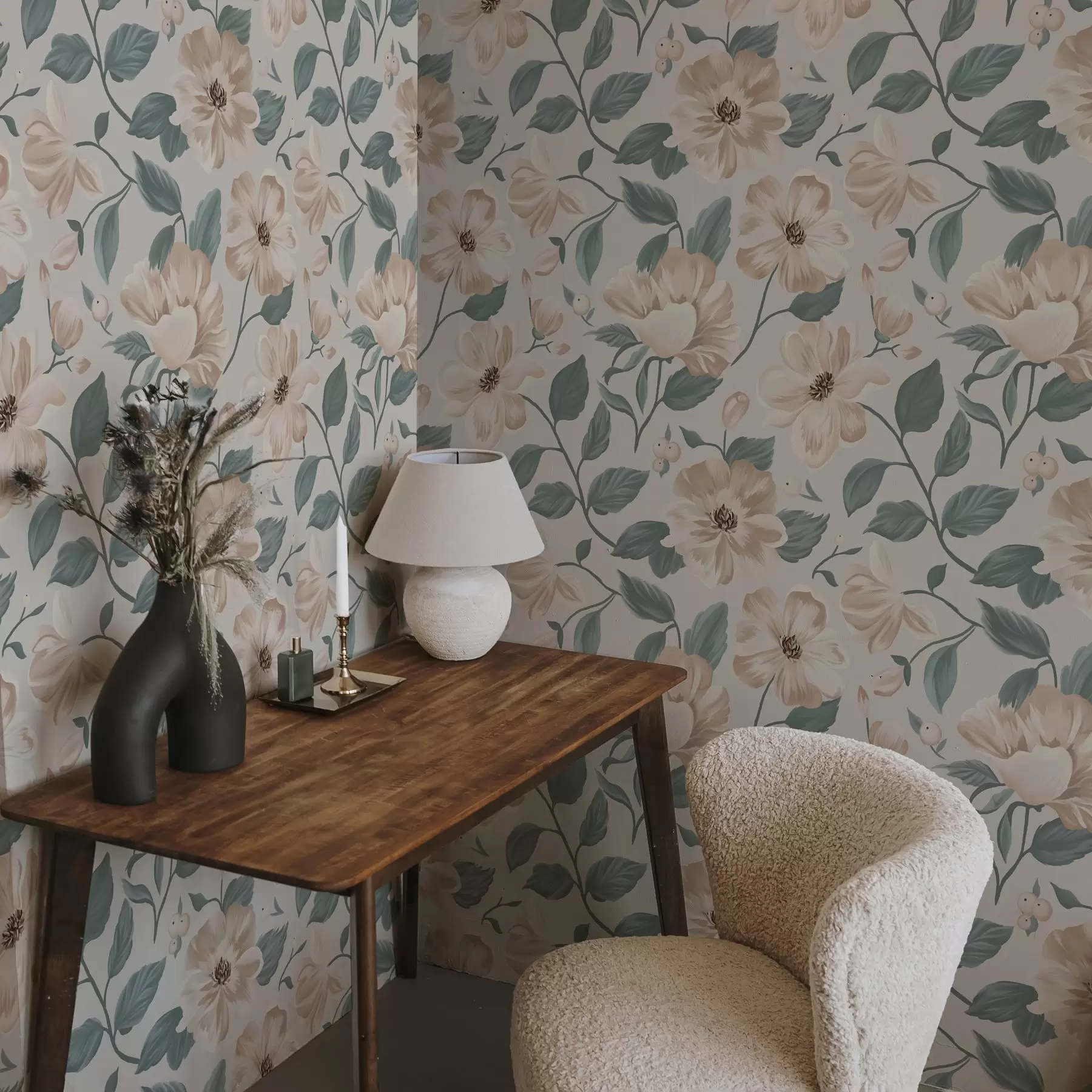 Valokuvatapetti Herkkä kukka-asetelma pastelliväreissä a00043