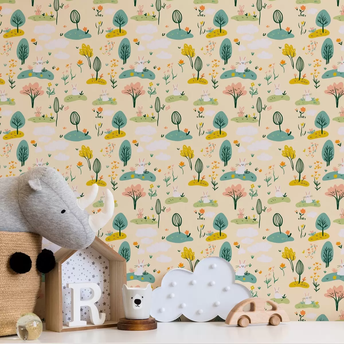 Taustakuva Pienet puut ja kanit a00081