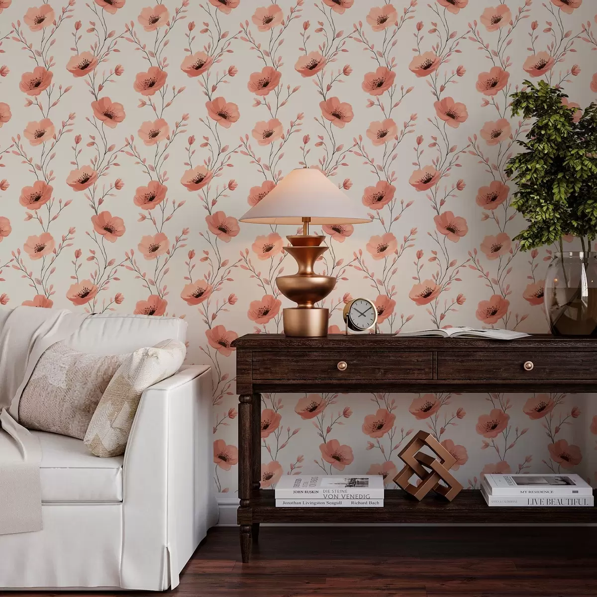 Taustakuva Vaaleanpunaiset unikot varret a00083