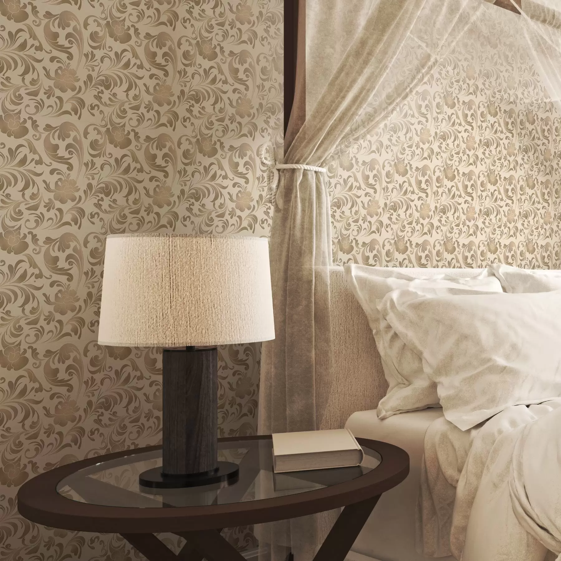 Valokuvatapetti Beige kuviot vaalealla pohjalla a00084