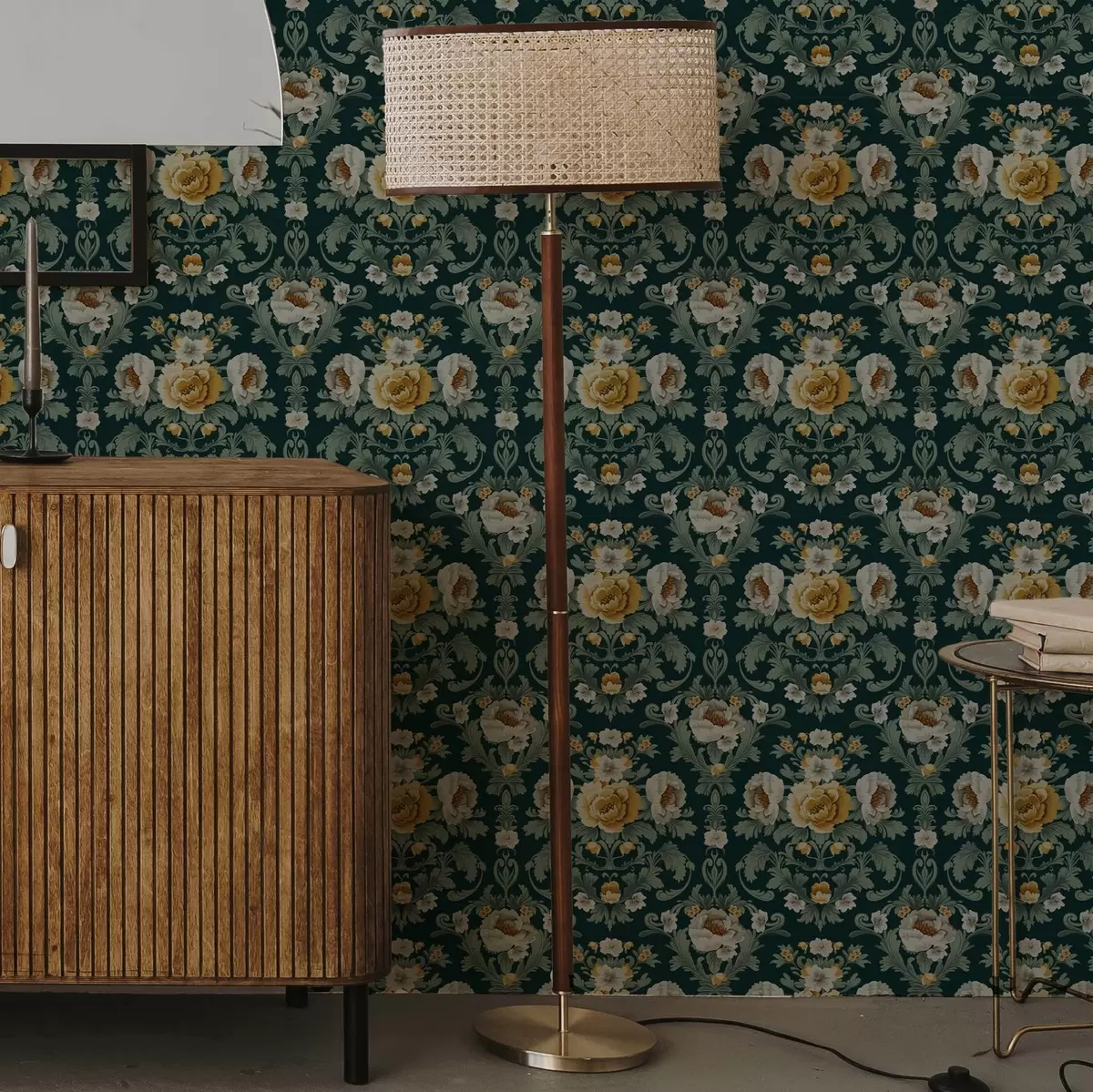 Taustakuva Keltaisia ja valkoisia kukkia tummalla taustalla a00089