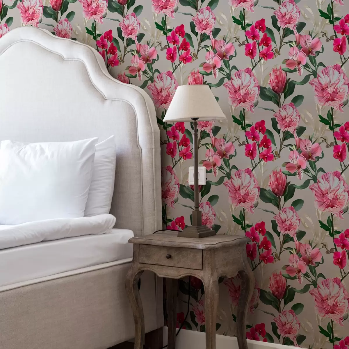 Taustakuva Herkät vaaleanpunaiset kukat vaalealla taustalla a00094