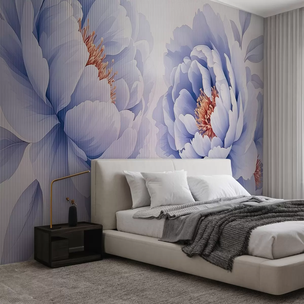 Valokuvatapetti Pionit lasin takana w03557