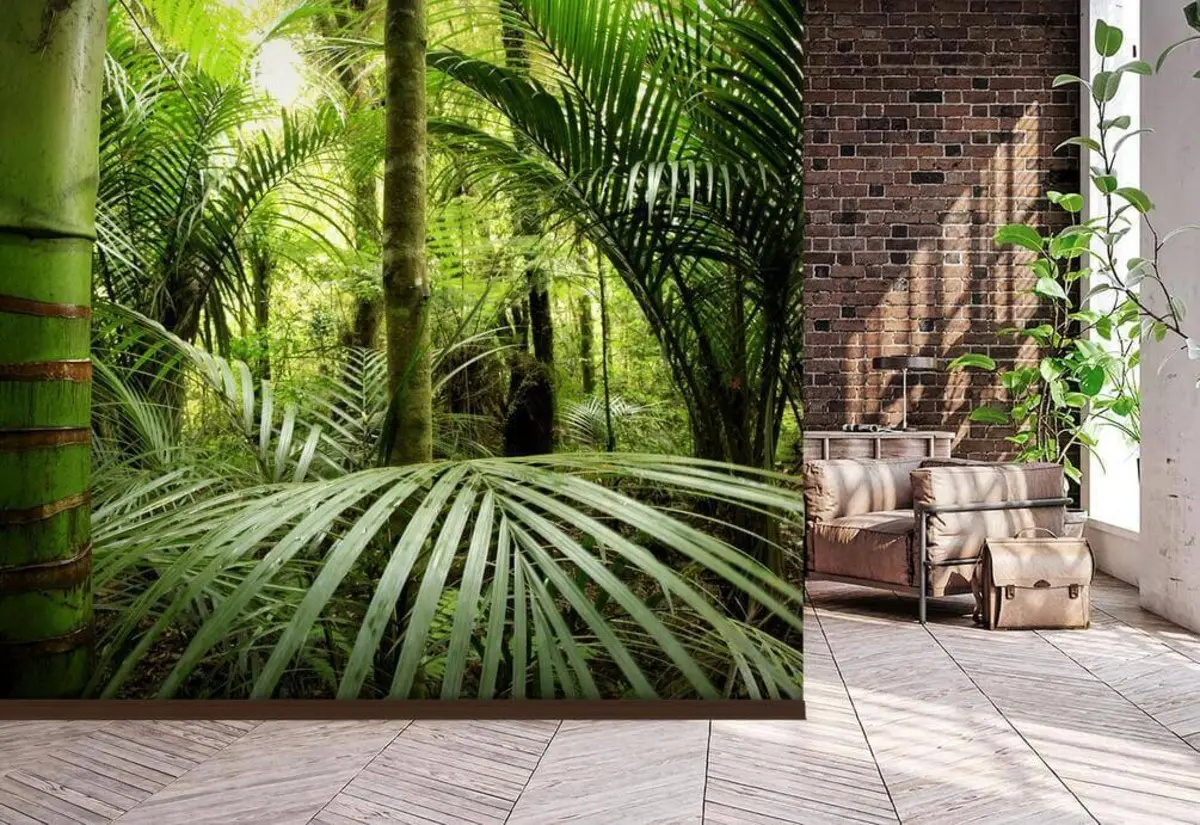 Valokuvatapetti Rehevää vehreyttä tiheässä metsässä u56916