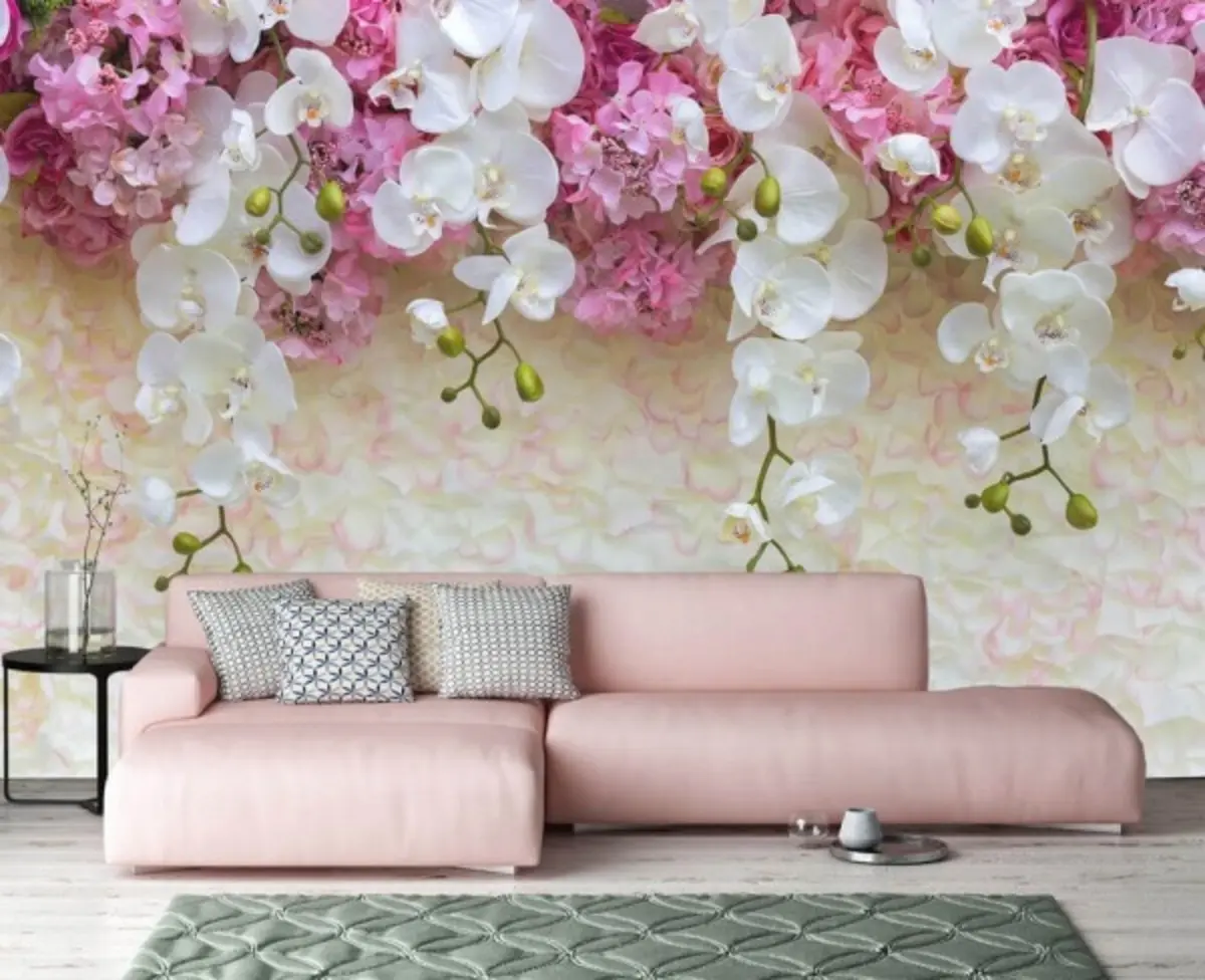 Valokuvatapetti Vaaleanpunaisia ja valkoisia kukkia terälehdillä u57056