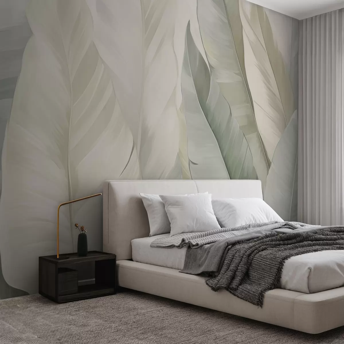 Valokuvatapetti Vihreä herkkä trooppinen lehdistö w03598