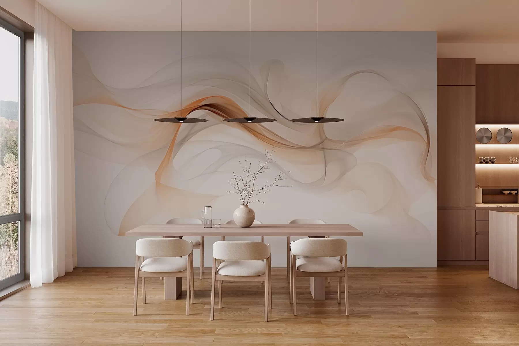 Valokuvatapetti Abstraktio pehmeillä aalloilla w03609