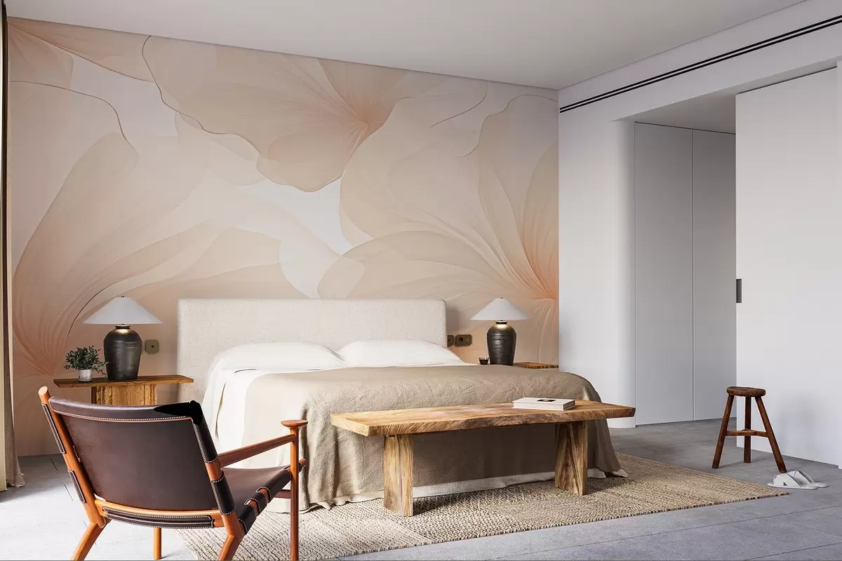 Valokuvatapetti Pehmeän vaaleanpunaiset suuret kukannuput w09032