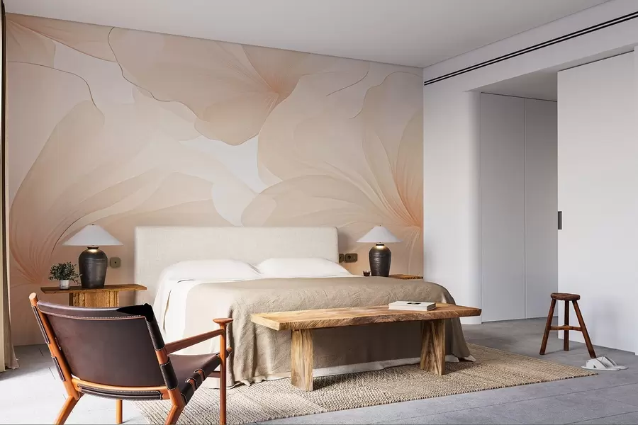 Valokuvatapetti Pehmeän vaaleanpunaiset suuret kukannuput w09032