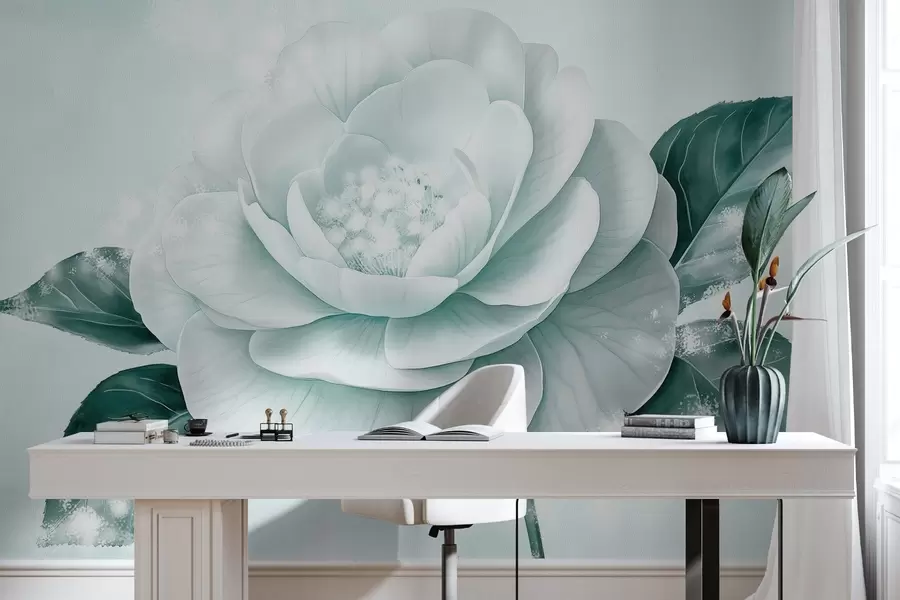 Valokuvatapetti Kaunis pioni kukka sinisissä väreissä w03757v1