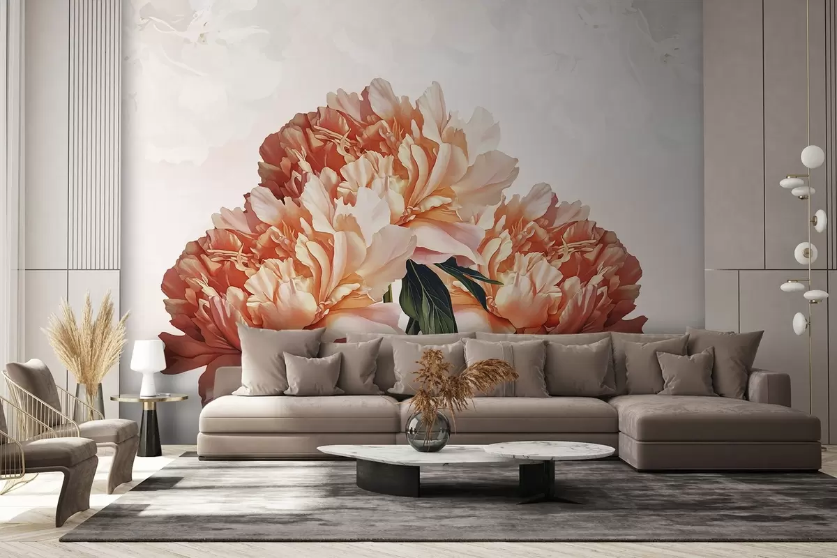 Valokuvatapetti Suuret oranssit kukat w03545