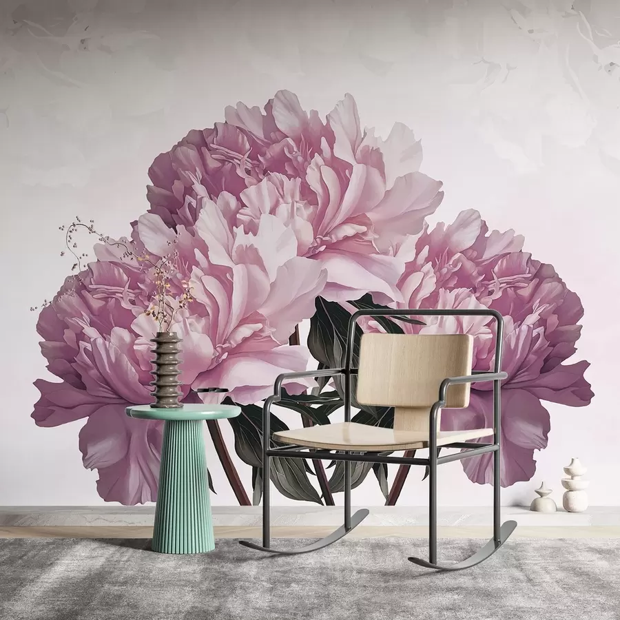 Valokuvatapetti Suuret vaaleanpunaiset kukat w03545v1