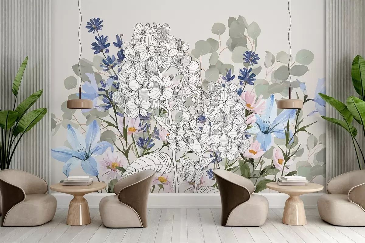 Valokuvatapetti Eri kukkien koostumus w03858