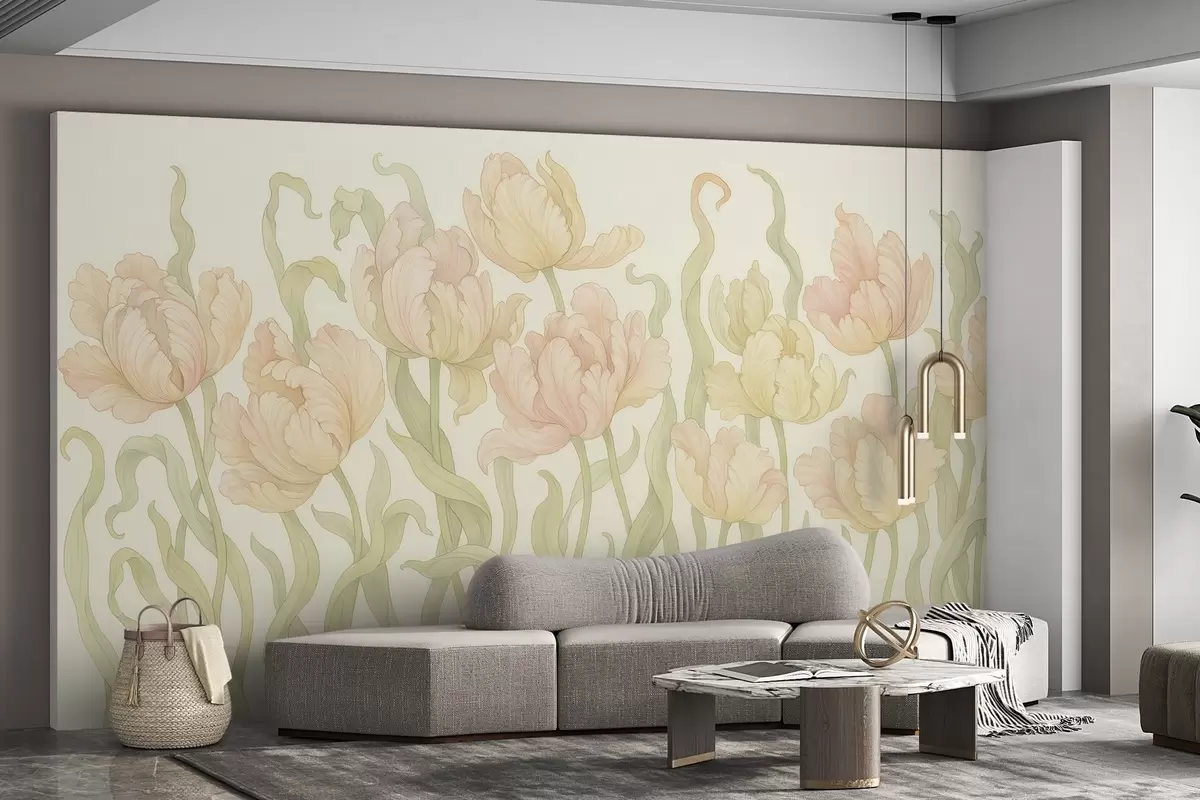 Valokuvatapetti Herkät ja tyylikkäät tulppaanit w03817