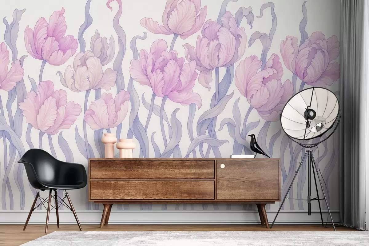 Valokuvatapetti Herkät ja tyylikkäät tulppaanit w03817v1