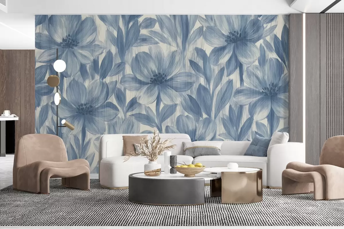 Valokuvatapetti Tyylikkäät vesivärikukat w03821