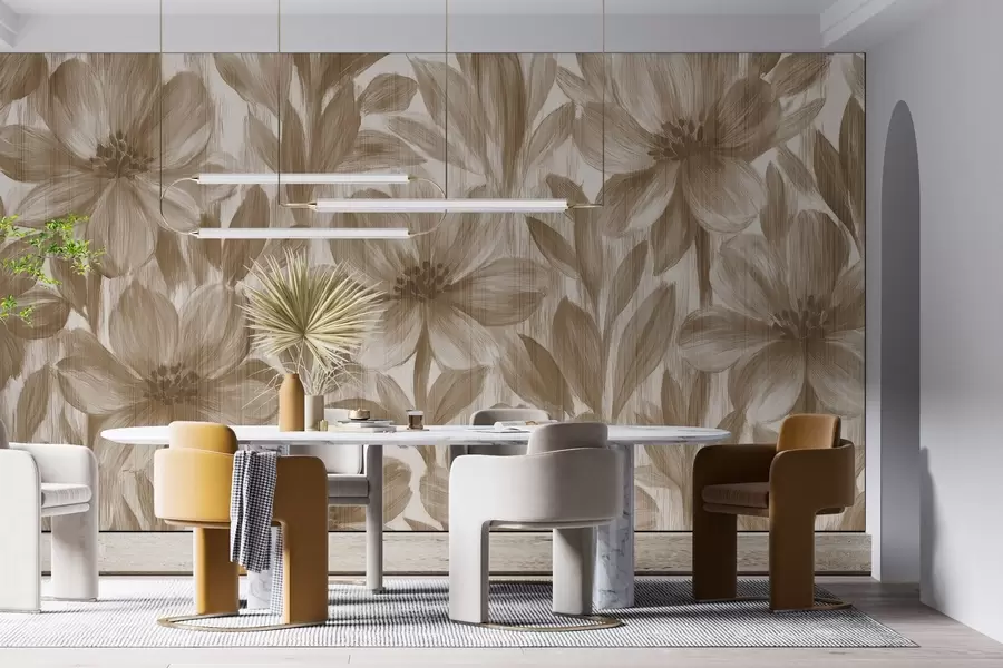 Valokuvatapetti Tyylikkäät vesivärikukat w03821v1