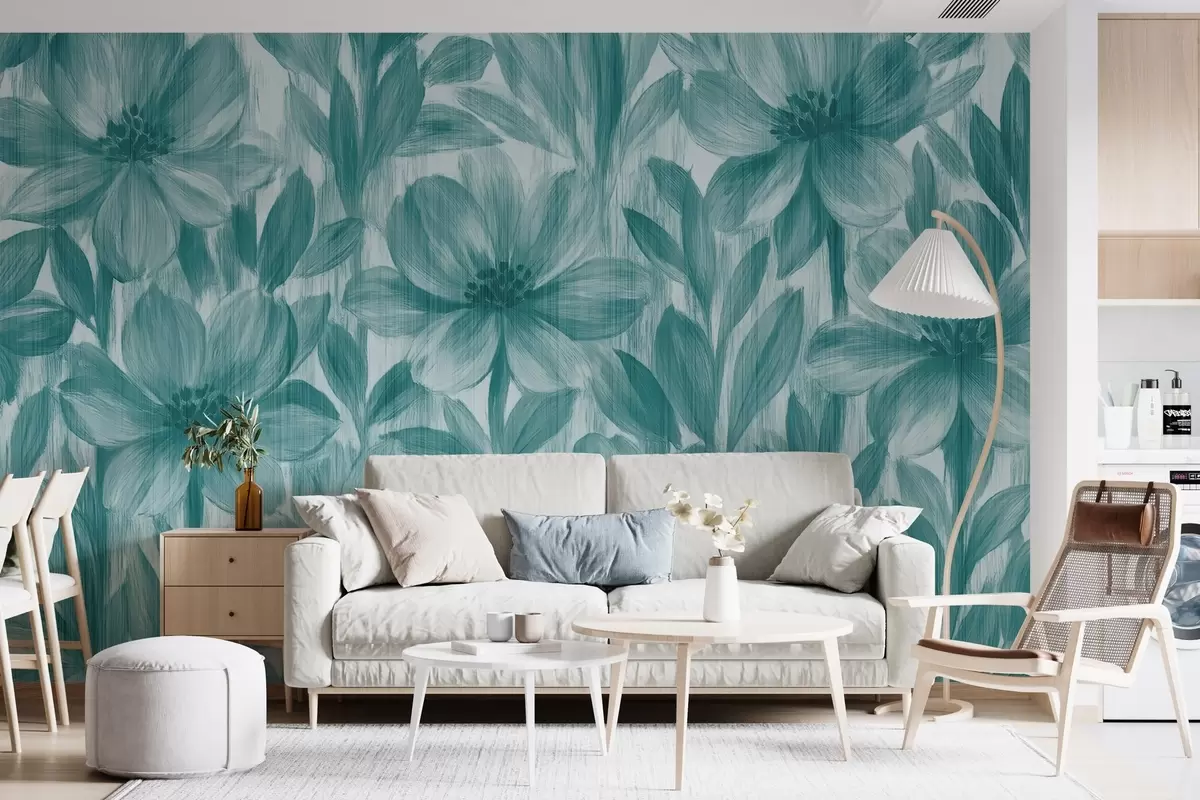 Valokuvatapetti Tyylikkäät vesivärikukat w03821v2