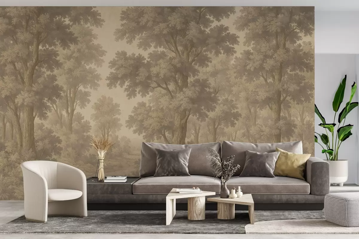 Valokuvatapetti Moderni kuva metsästä grunge-tyylillä w03822v2