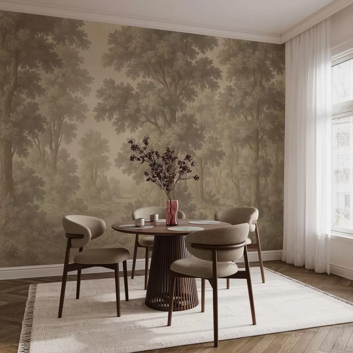 Valokuvatapetti Moderni kuva metsästä grunge-tyylillä w03822v2