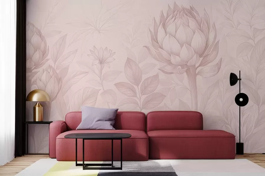 Valokuvatapetti Herkkä kimppu erilaisia kasveja w03825v2