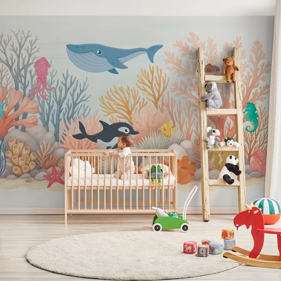 Valokuvatapetti Akvarelli meren asukkaat w03828