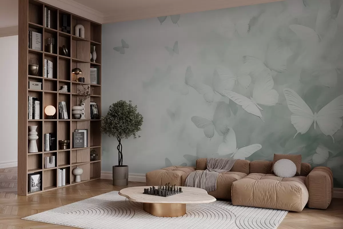 Valokuvatapetti Perhoset, vihreän sävyt w03841v2