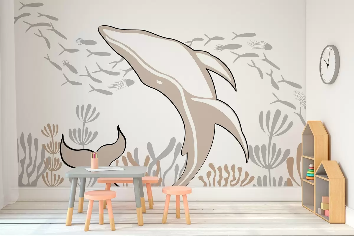 Valokuvatapetti Valas kalojen joukossa w03853