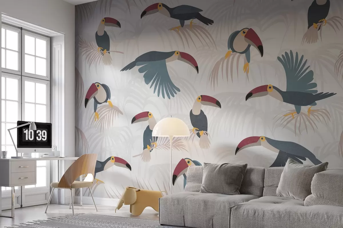 Valokuvatapetti Tukaanit lehdillä w03854v1