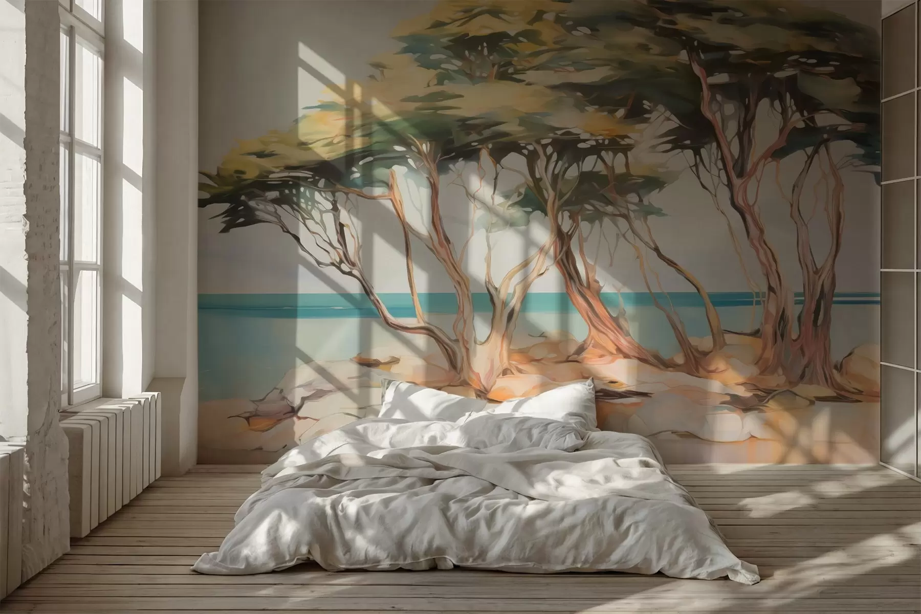 Valokuvatapetti Puut meren rannalla w03855