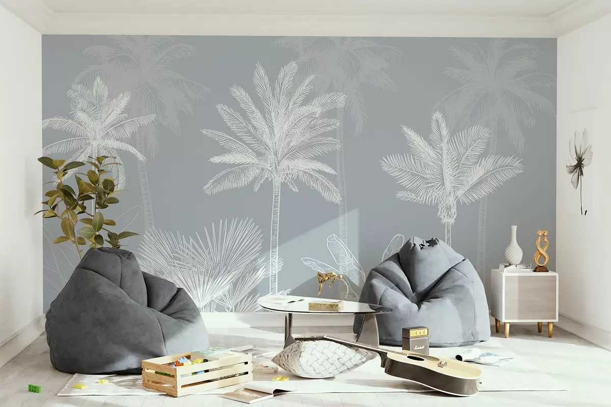 Valokuvatapetti Valkoiset palmupuut w03831v1
