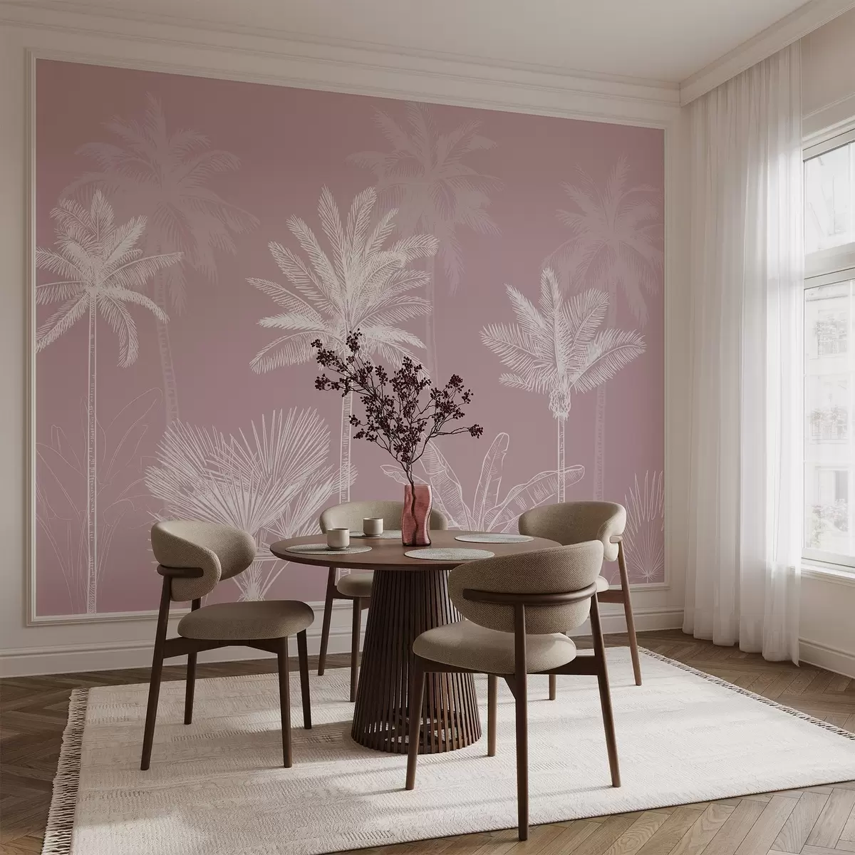 Valokuvatapetti Valkoiset palmupuut w03831v2