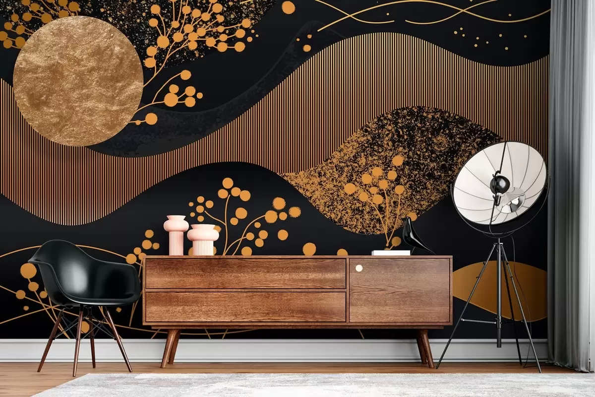 Valokuvatapetti upea tähtiyö abstraktilla tyylillä w03764