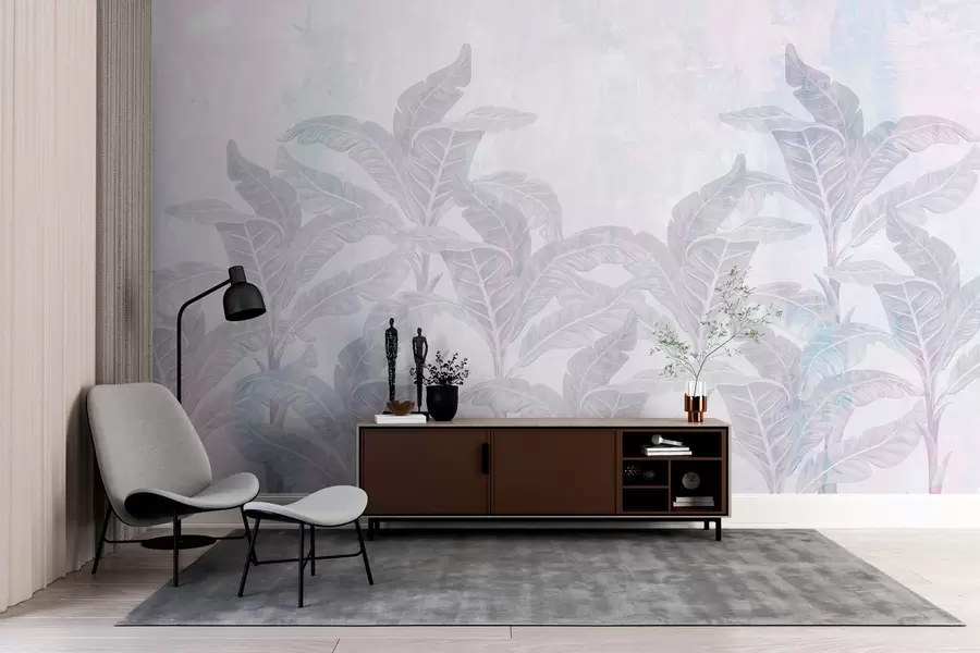 Valokuvatapetti palmuja kuvioitu retro-tyyliin w03768