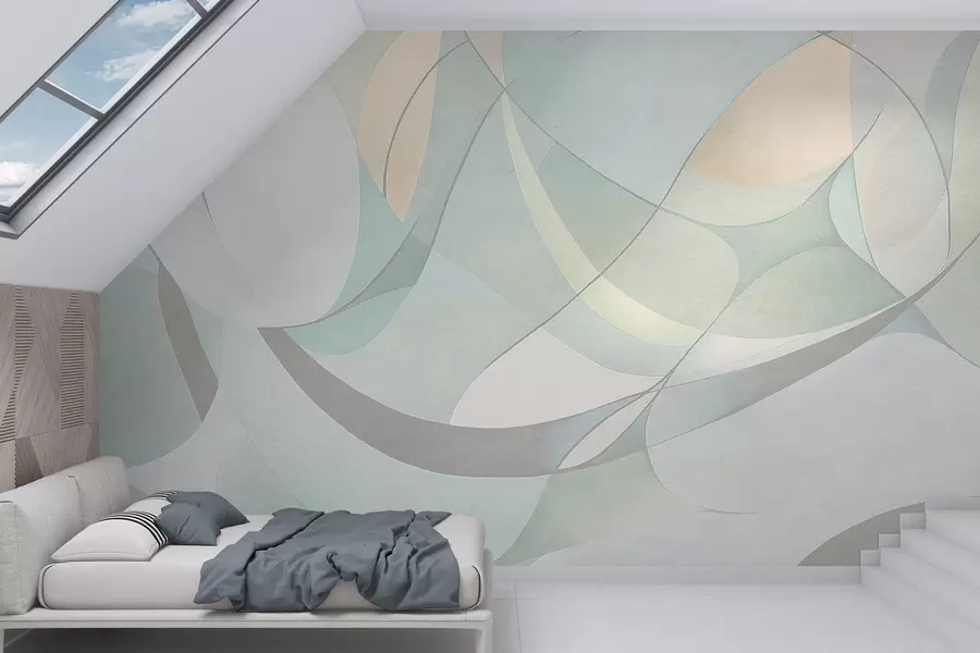 Valokuvatapetti Geometrinen abstraktio, hillityt luonnonvärit w03878