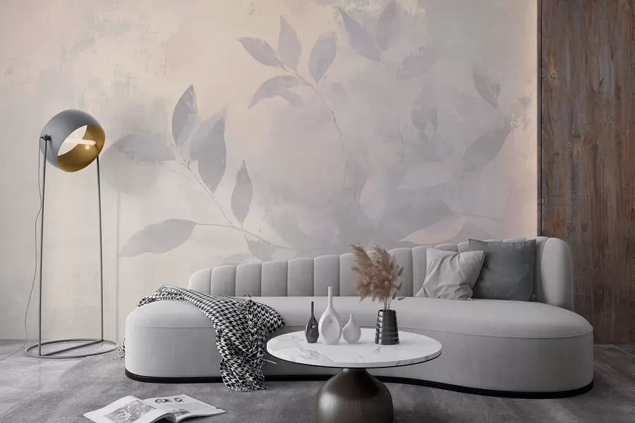 Valokuvatapetti Kaunis puun oksat, hillityt beigen värit, abstraktio  w03882