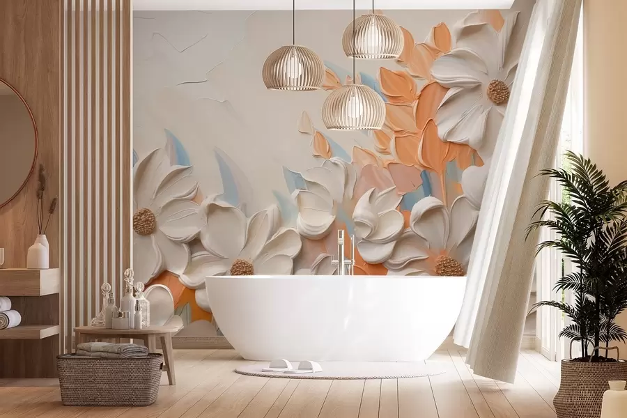 Valokuvatapetti Kukat jäljitelmä maalaus w03900