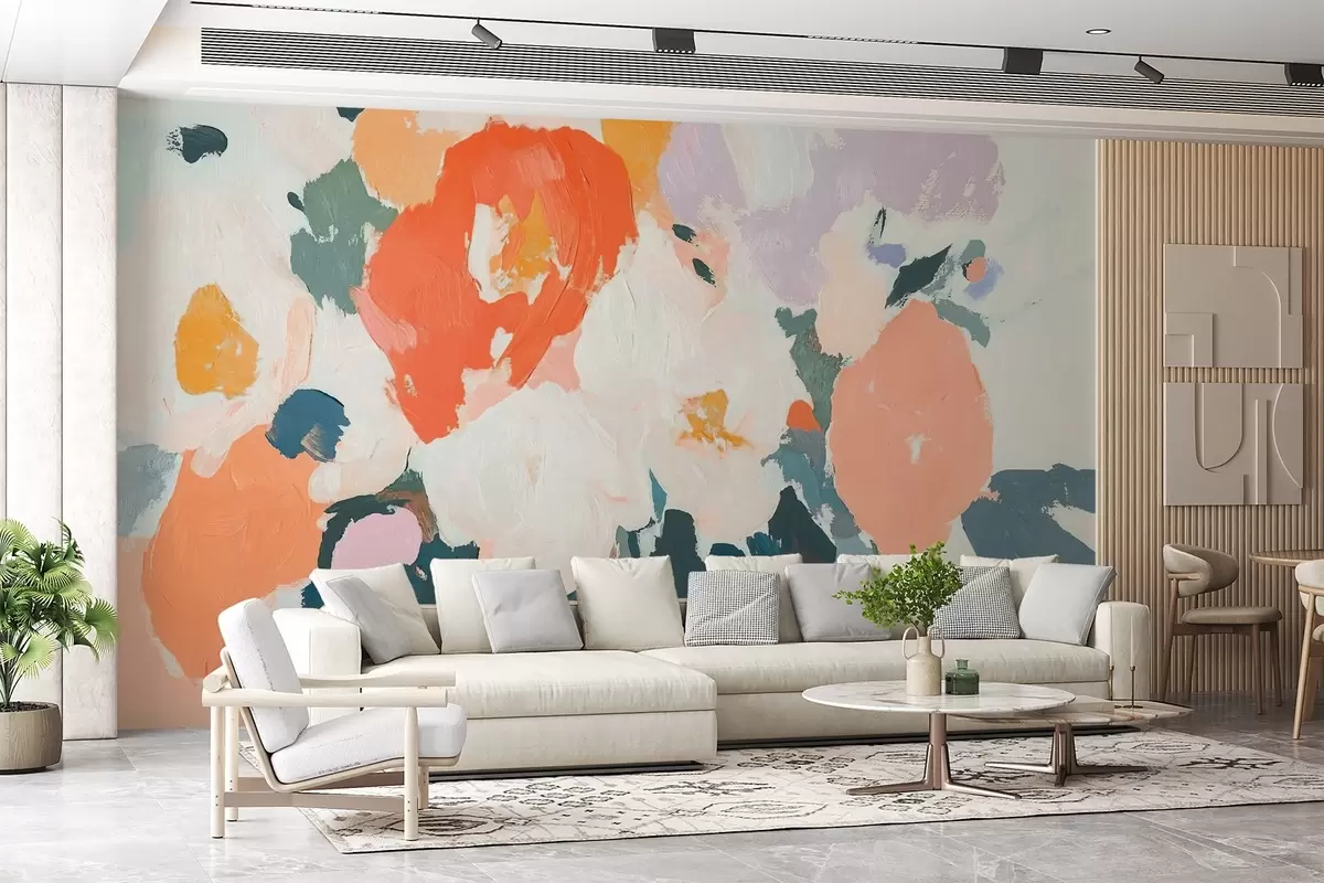 Valokuvatapetti Abstrakti akryyli kukkia w09070