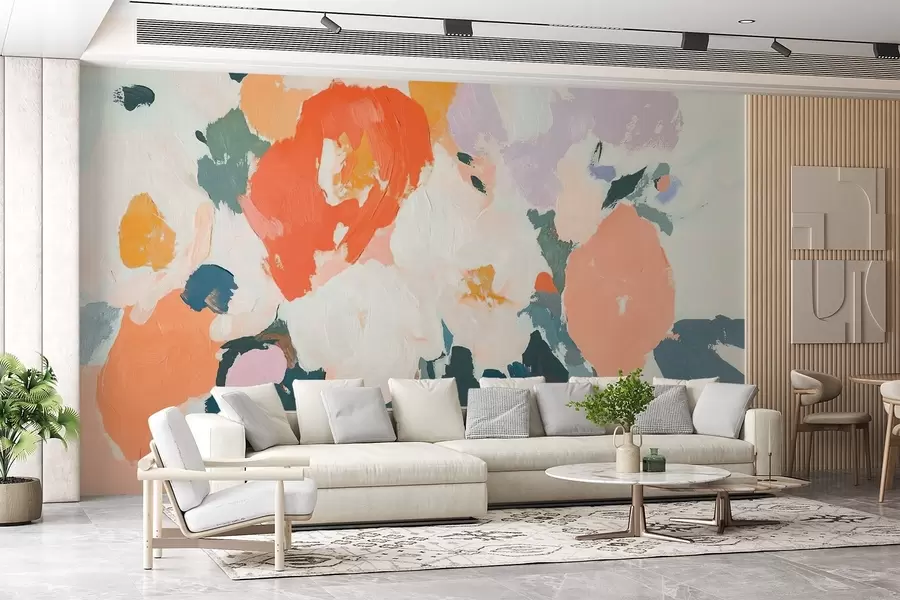 Valokuvatapetti Abstrakti akryyli kukkia w09070