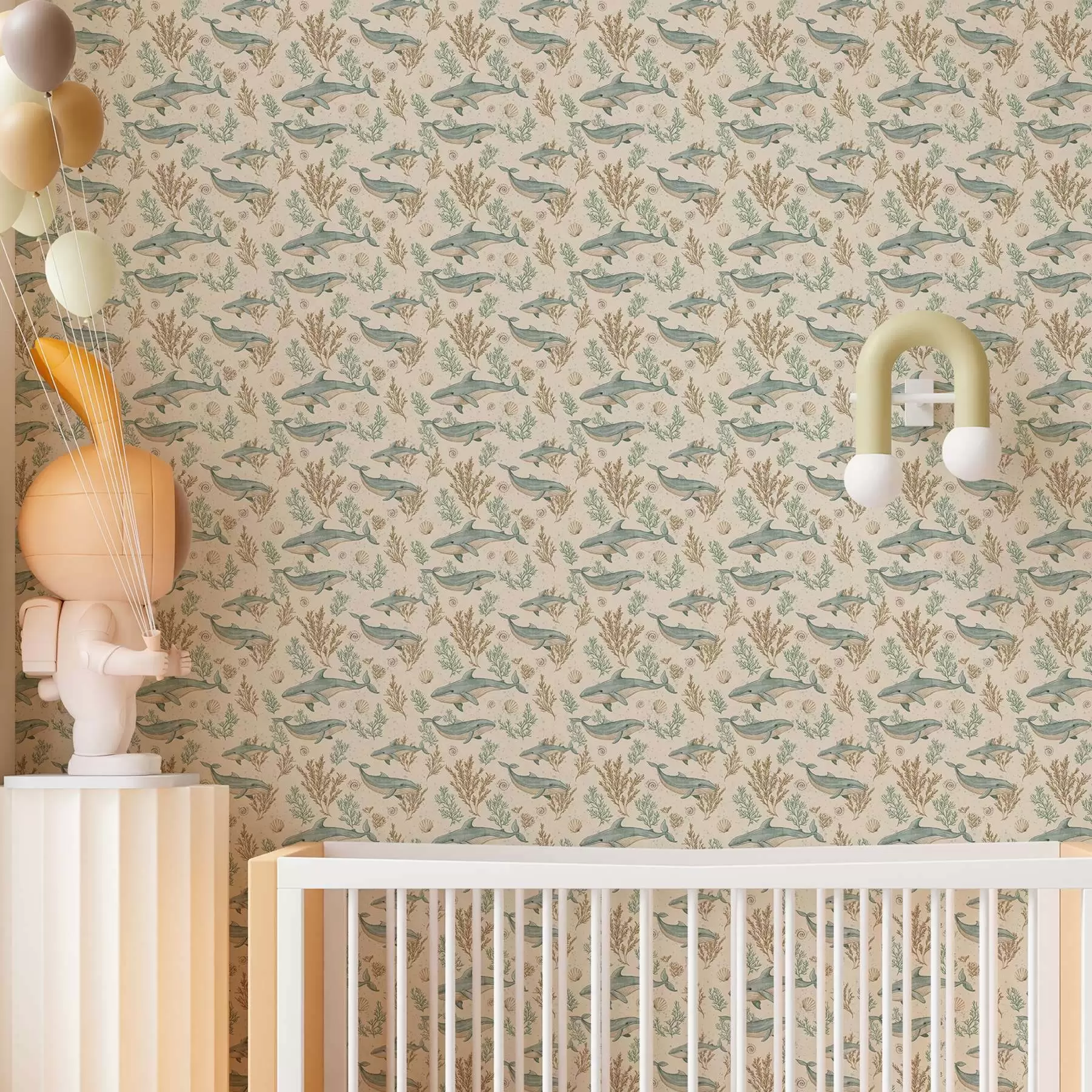 Valokuvatapetti Valaita valkoisella taustalla a00117