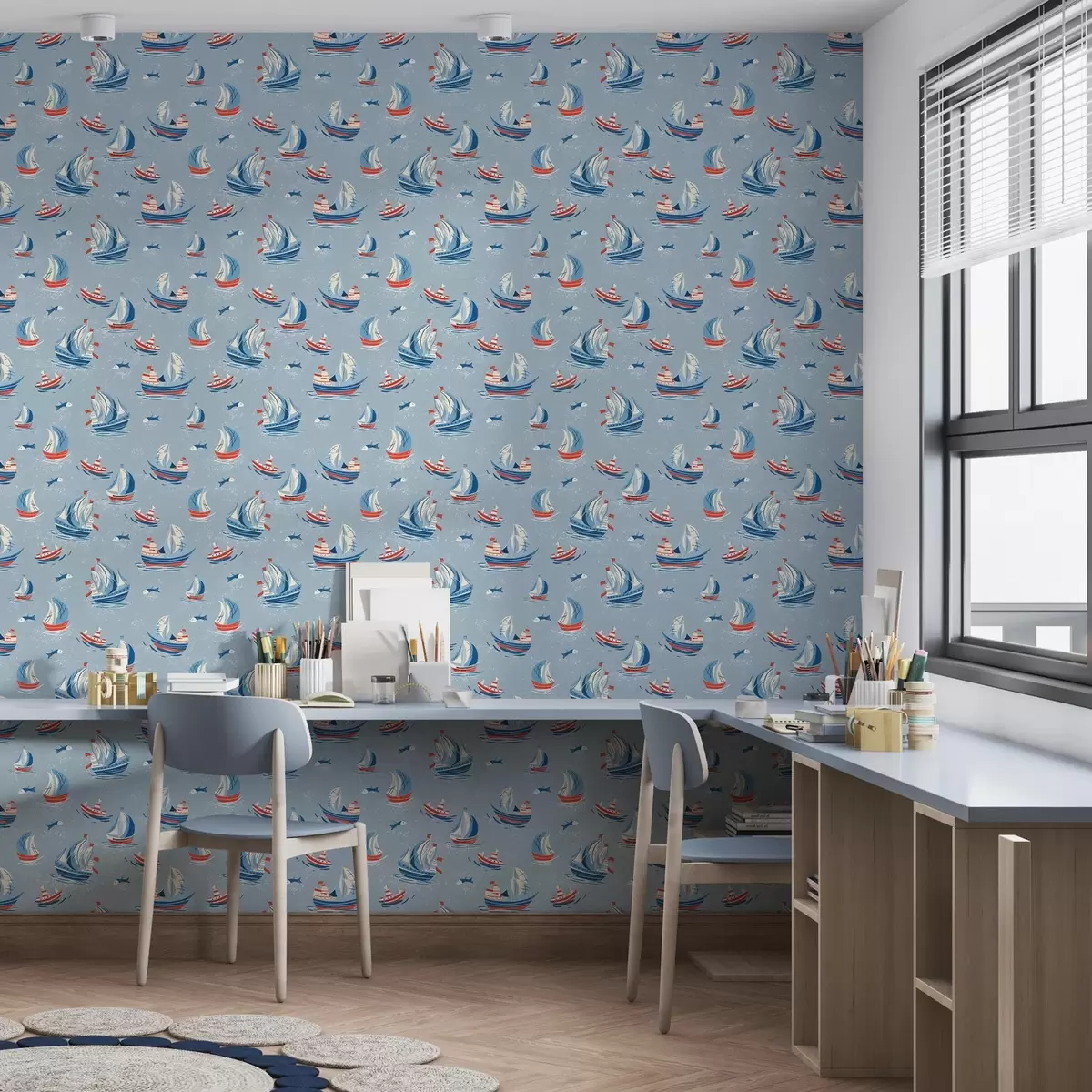 Taustakuva Laivat sinisellä pohjalla a00126