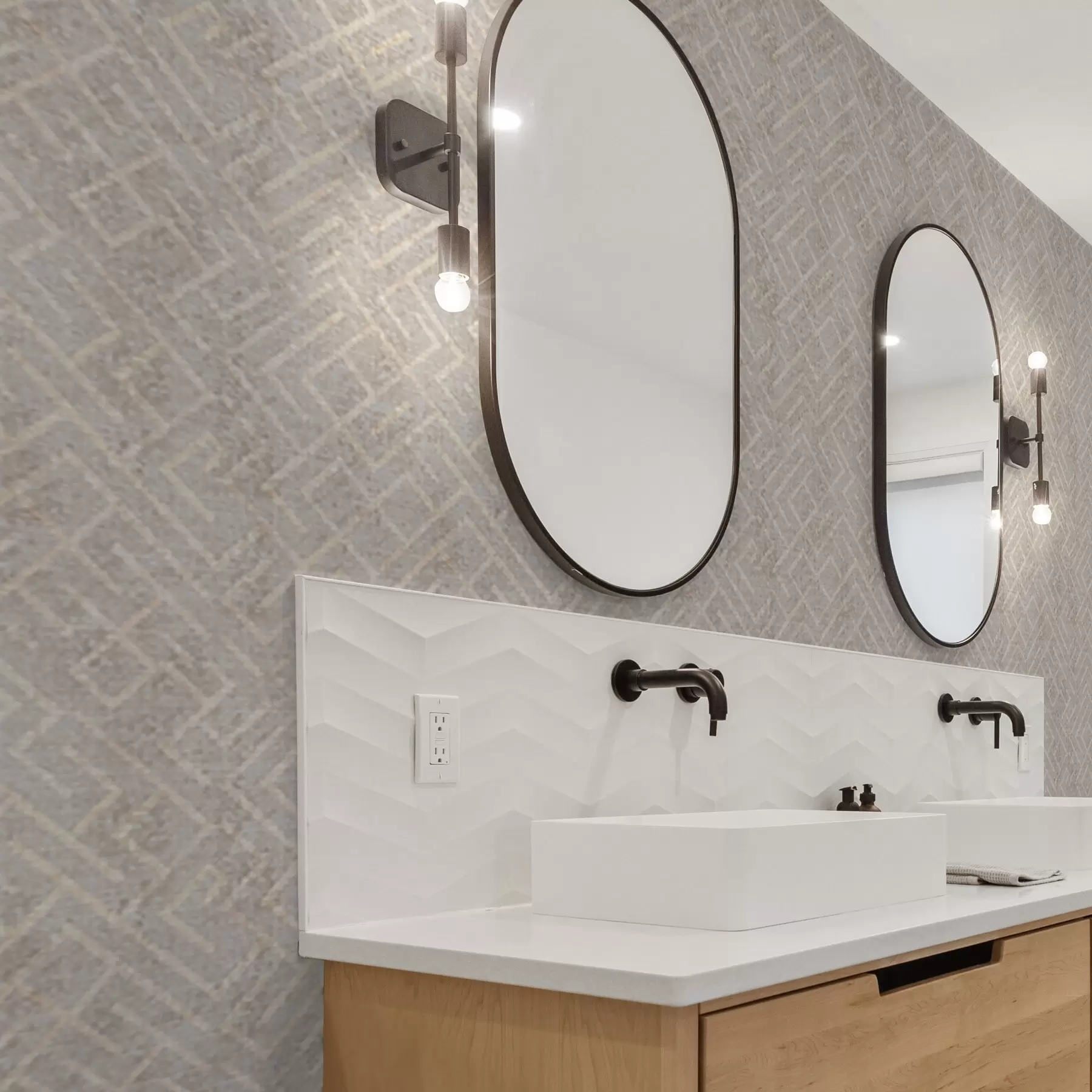 Valokuvatapetti Retro-kuvio harmaalla ja beigellä pohjalla a00142