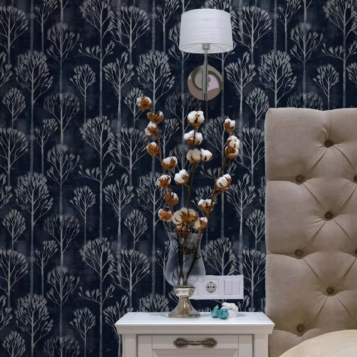 Taustakuva Kasvitieteessä valkoisia puita skandinaaviseen tyyliin a00148